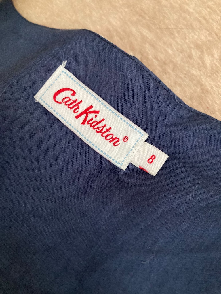 Lacivert Vintage Elbise Cath Kidston Çiçek Desenli - 4