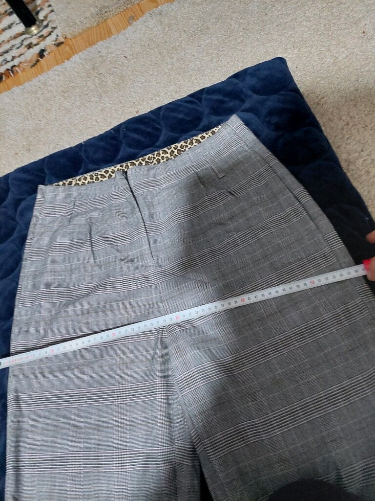 keten kumaş pantalon karelli 40.beden - 6