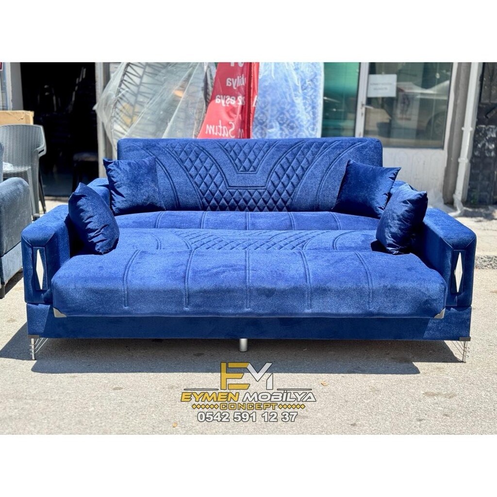 Sıfır Mavi Renk 2 Adet Lüx Kanepe - 2