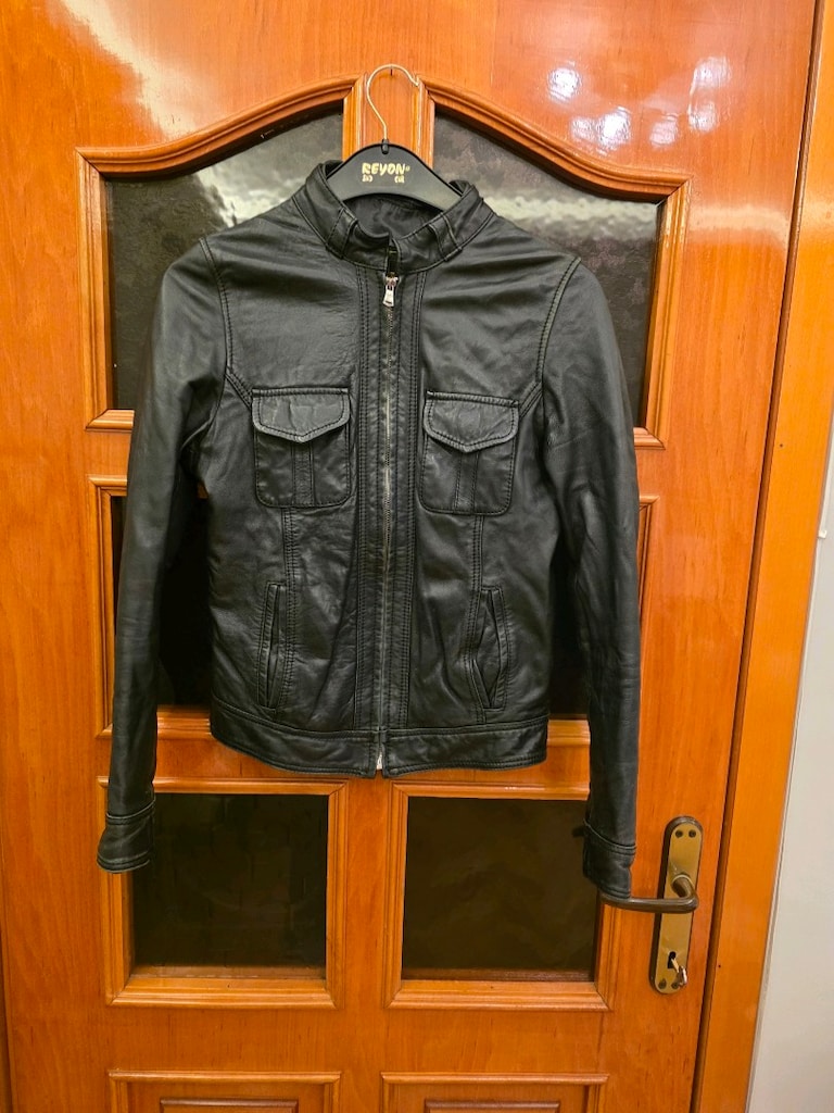 siyah hakiki deri biker ceket - 16