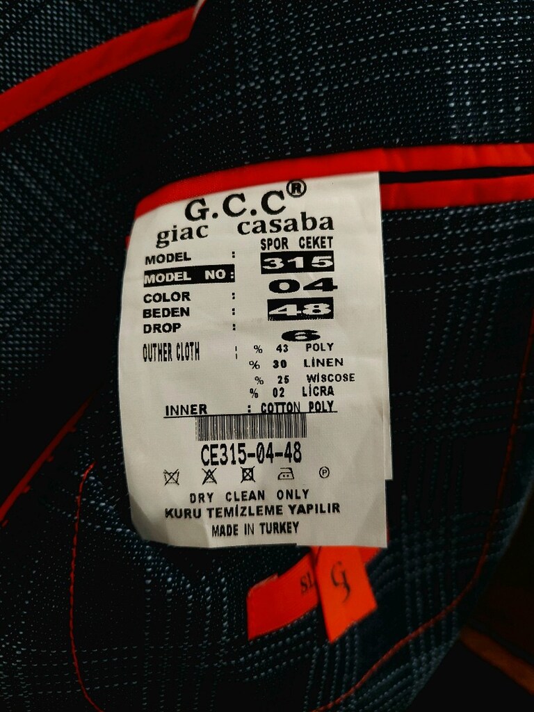 G.C.C erkek ekose lacivert KETEN karışımlı ceket - 7