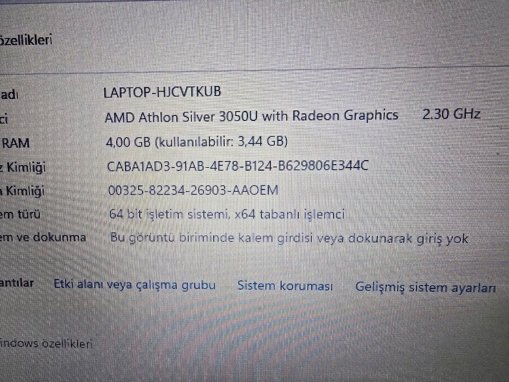 HP AMD ATHLON İŞLEMCİ 256 M2 SSD TEMİZ LAPTOP DİZÜSTÜ BİLGİSAYAR - 3