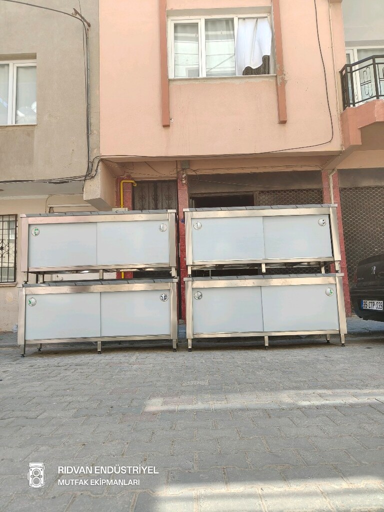 krom tezgah hazır mutfak krom çalışma tezgahı 190 cm paslanmaz krom - 14