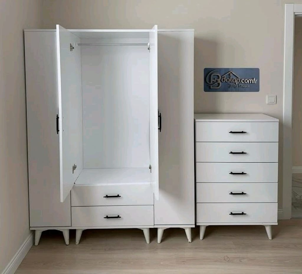gardolap dolap elbise dolap ve sifonyer beyaz -060 - 3