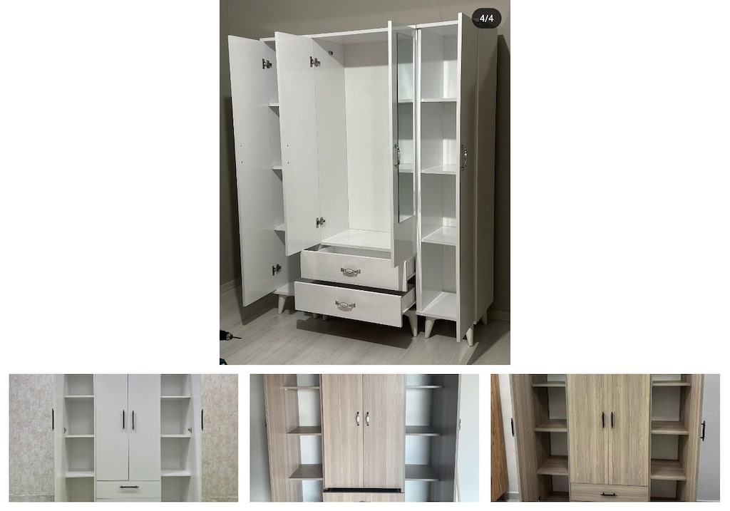 4 kapaklı elbise dolabı kqsizazdfv - 4