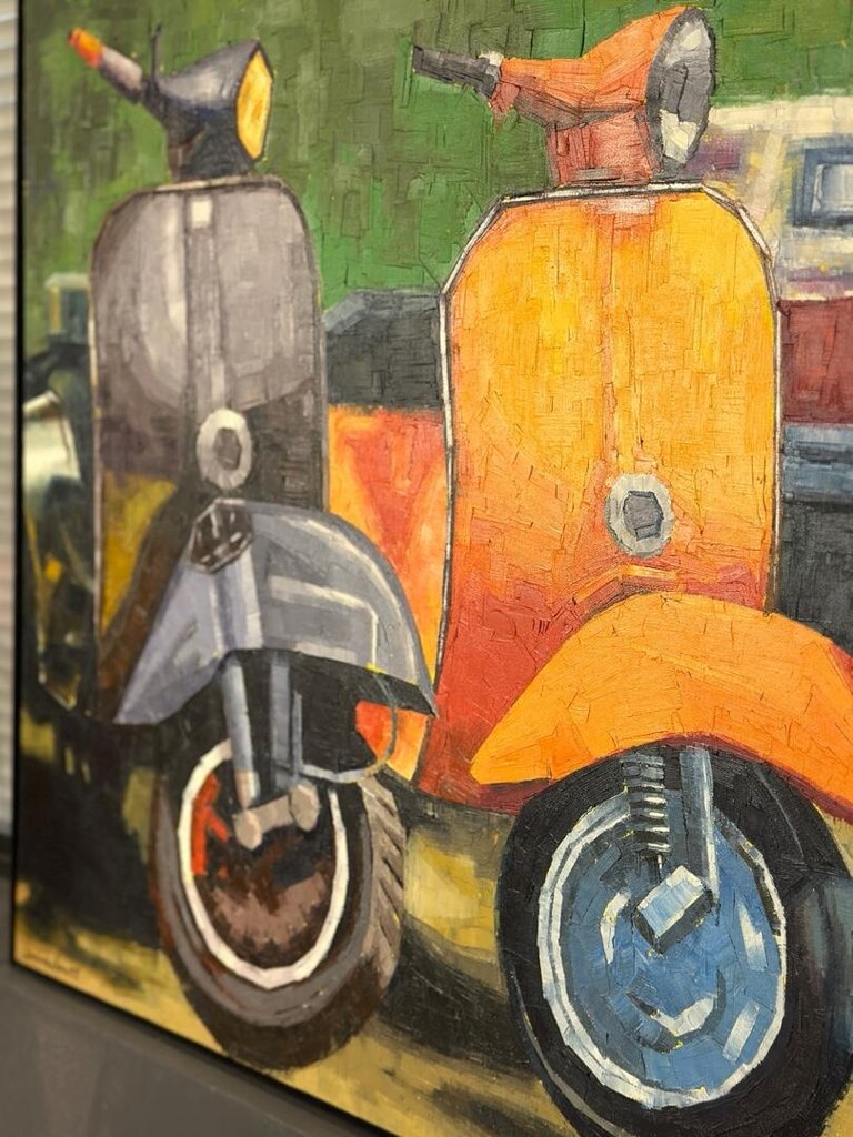 Yağlı Boya Vespa Temalı Tablo - 5