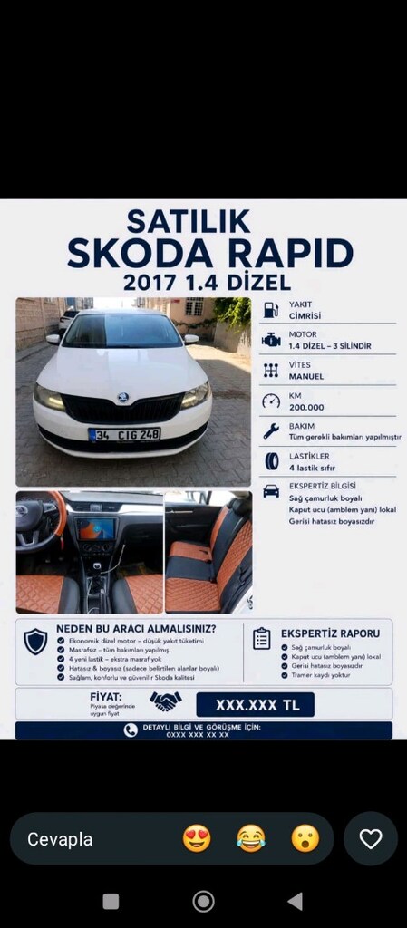 Skoda rapid ihtiyaç gereği satıyorum - 6