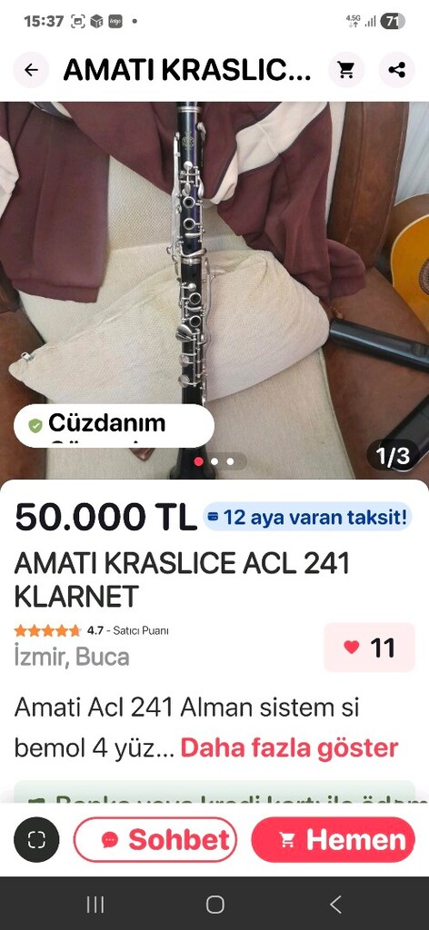 AÇİL KİRALİÇE 241 ACL SOL ALMAN SİSTEMİ SİMEBOL KLARNET SIFIR AYARIND - 13