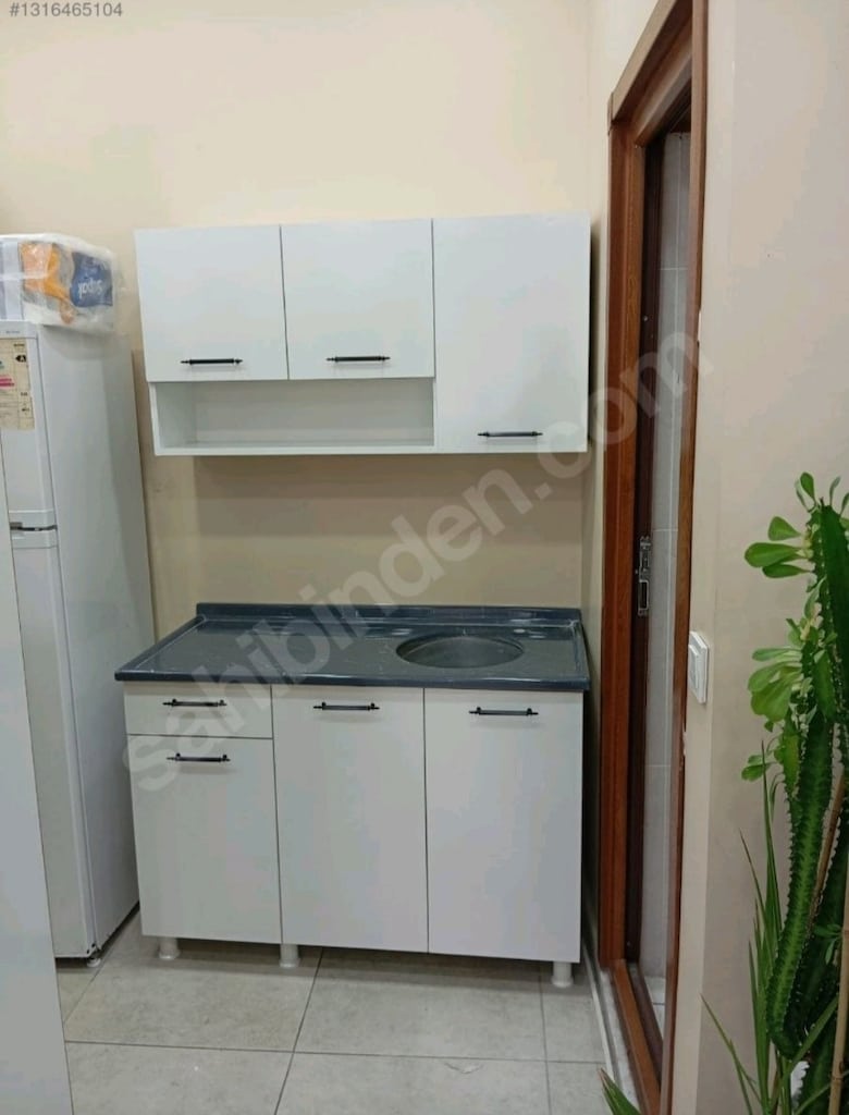 120 cm hazır mutfak ve paslanmaz çelik evyeli mermerit tezgah - 7