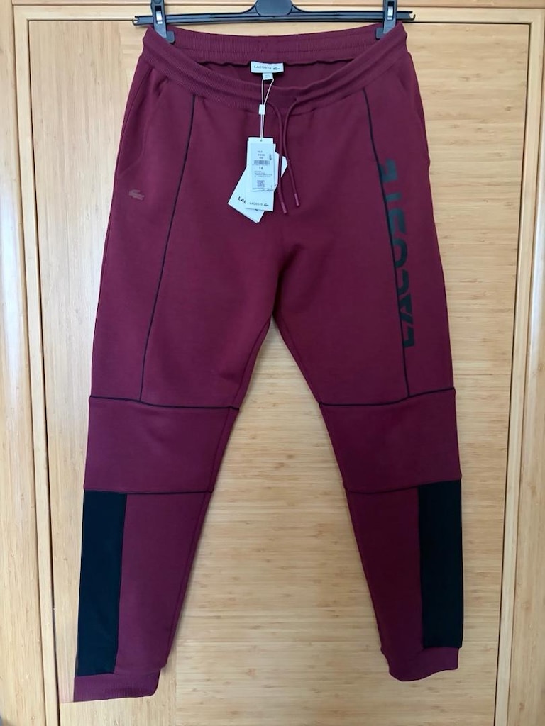 ORİJİNAL LACOSTE EŞOFMAN ALTI BORDO MEDİUM SIFIR ETİKETLİ — görsel 2/16