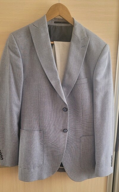 ay yildiz collection takim elbise 50size ceket 52 size gri keten panto