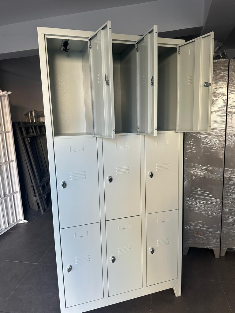 METAL DOKUZ KAPAKLI İŞÇİ DOLAPLARI-GİYİNME DOLABI-BAYRALILAR - 3
