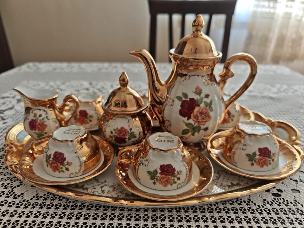 24 karat Orijinal Alman FİNCAN DEMLİK TEPSİ ANTİKA & NOSTALJİ - 2