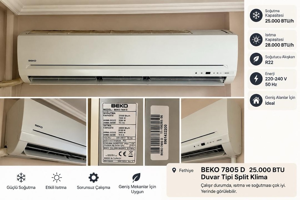 Beko 7805 D Duvar Tipi Klima | 25.000 BTU | Isıtma & Soğutma - 2