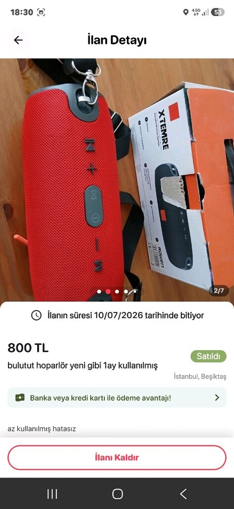 bulutut hoparlör yeni gibi 1ay kullanılmış - 2