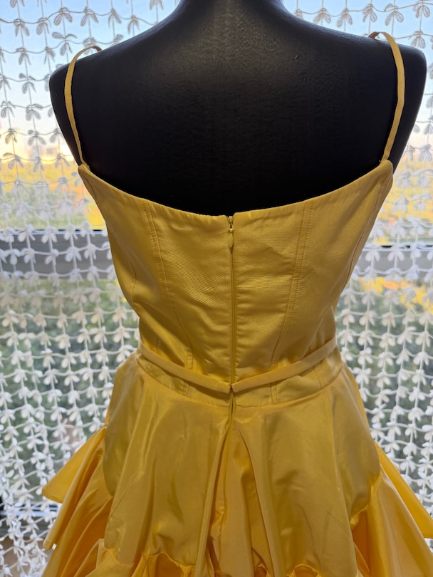 Maison JU Hanna Sarı Tafta Mini Abiye Elbise - 38 Beden - 6