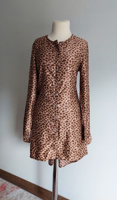 LEOPAR DESENLİ SATEN GÖMLEK