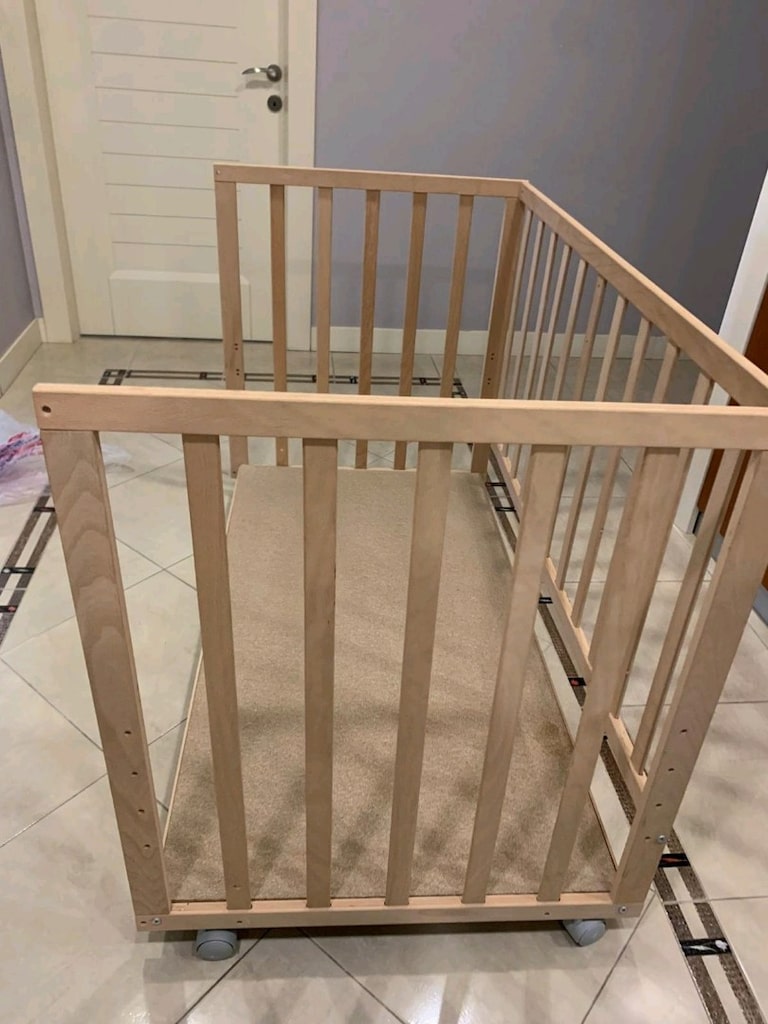 Babyplus naturel ahşap sallanır beşik - 4