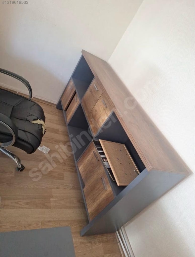 OFİS TAKIMI 3 KOLTUK MASA VE KOMİDİN - 6