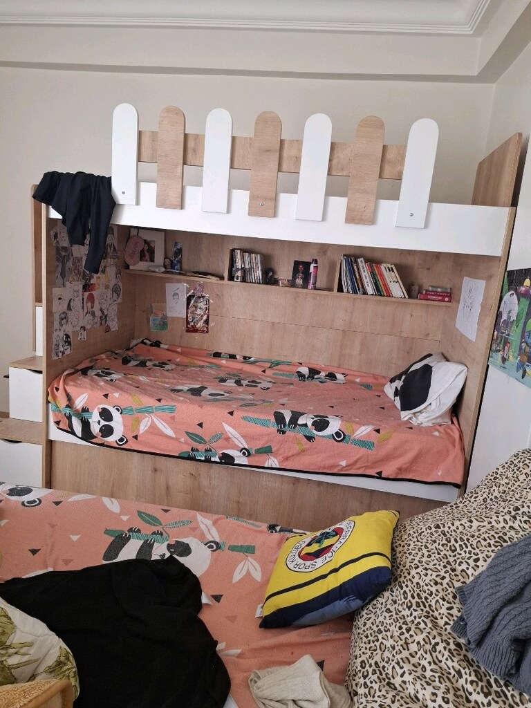 çocuk ranzasi 6 aylık 3lü en alt açılıyor - 2