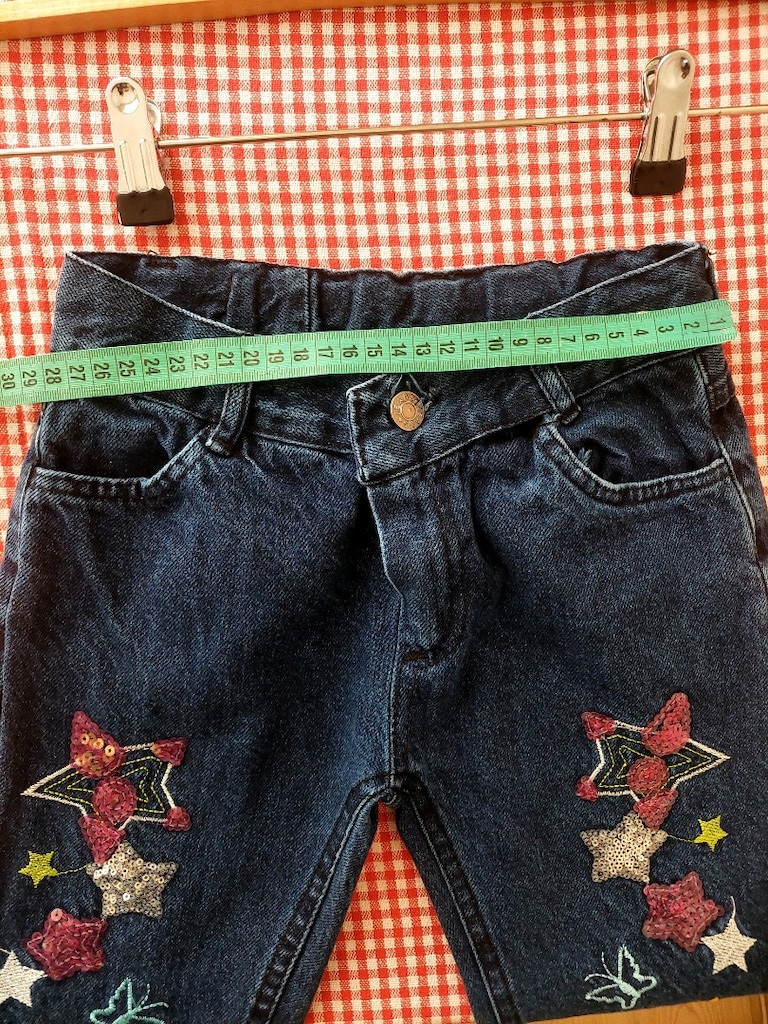 Pullu-nakışlı kız çocuk Jean pantolon - 7