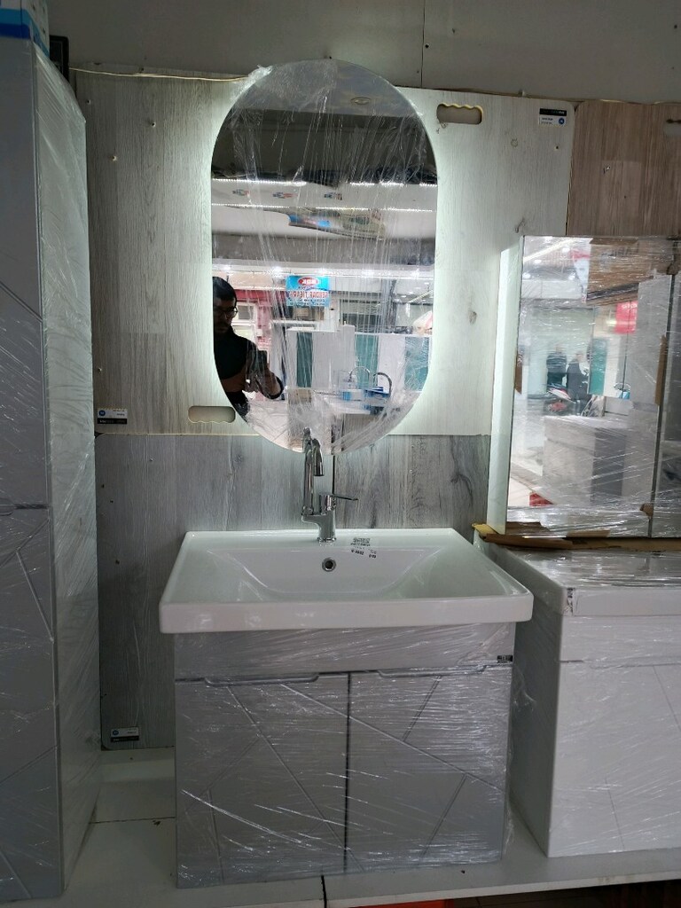 80cm mebran kapakli banyo dolabi - 11