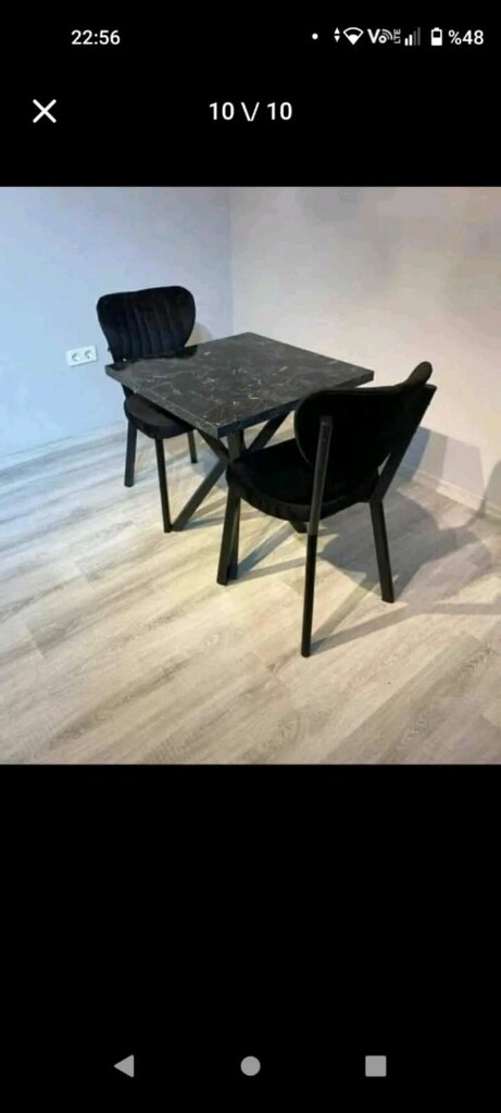 sıfır ürün 70'e 70 cafe masa 2 adet sandalye kapıda ödemeli - 2