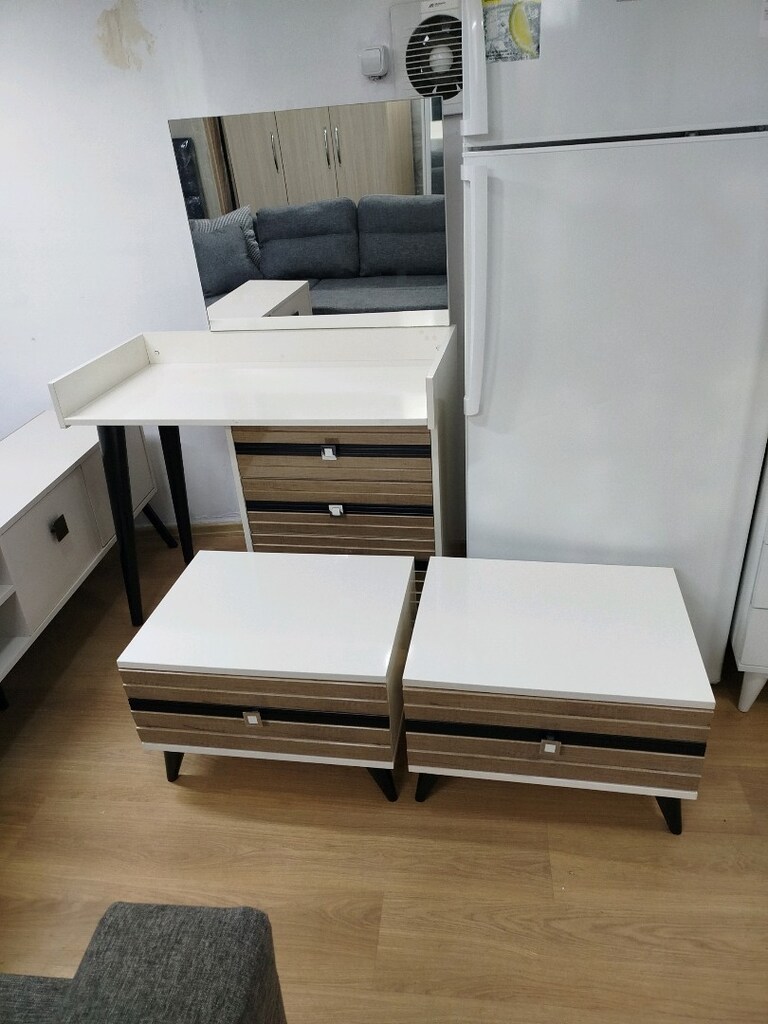 ULTRA LÜKS AYNALI ŞİFONYER VE 2.ADET KOMİDİN - 8