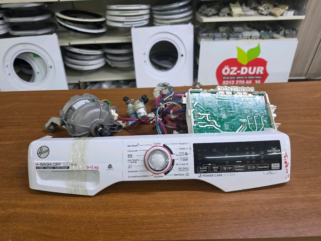 Hoover Kurutmalı Çamaşır Makinesi Ön Panel Kart ve Motor Seti (H3DS495 - 7
