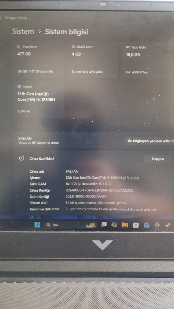 HP Victus 16 | i5-12500H | 16GB RAM | 512GB SSD | RTX 3050 4GB - 4