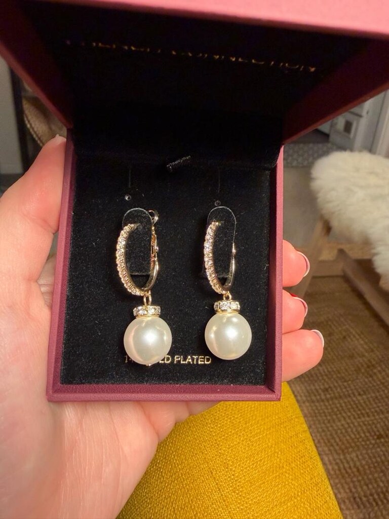 french collection 14 K altın kaplama inci küpe - 4