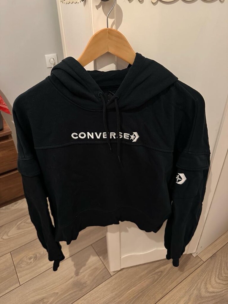 Converse Siyah Kapşonlu Sweatshirt Orijinal