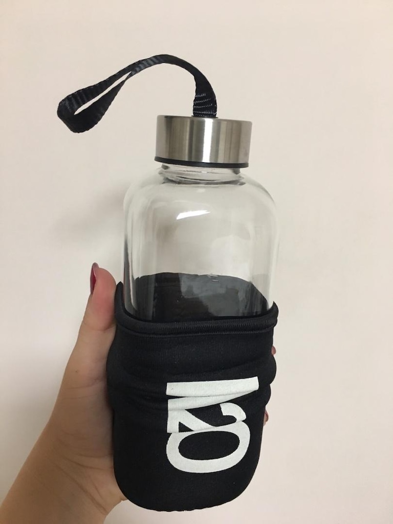 H2O Siyah Kılıflı cam Su Şişesi 500 ml - 11