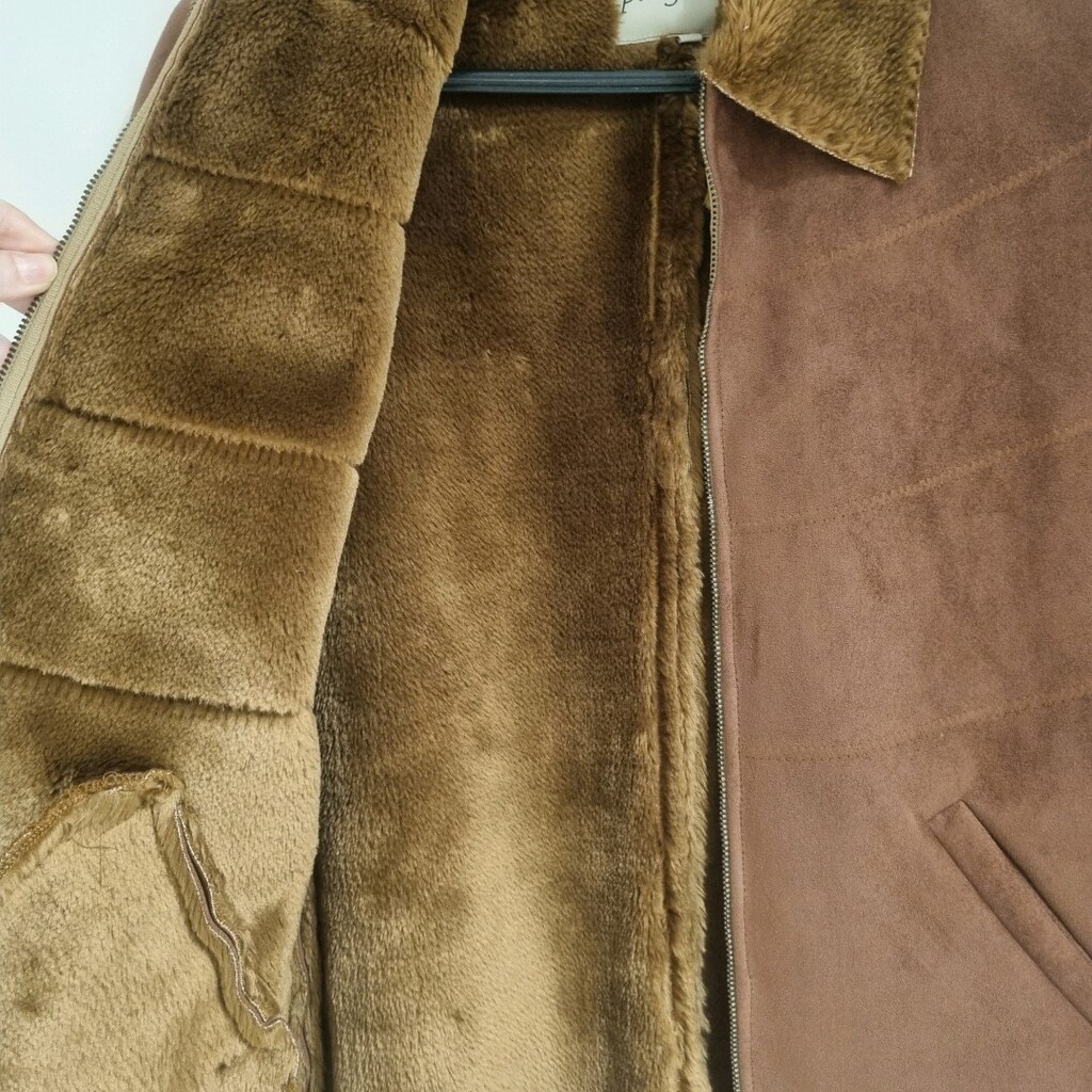 Kahverengi Süet Detaylı Mont - 6