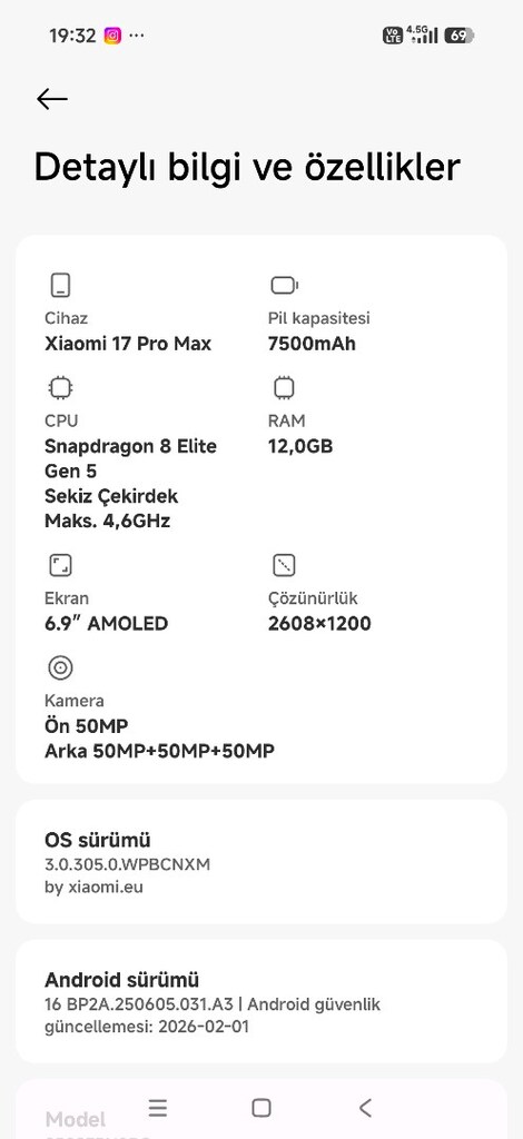 Mi17 pro Max 12 GB Ram 512 GB hafıza Gri renk - 3