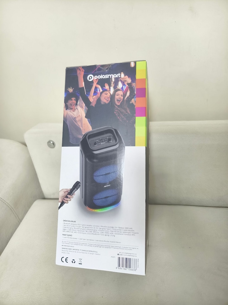 büyük bluetooth hoparlor kareoke mikrofonlu rgb li - 2