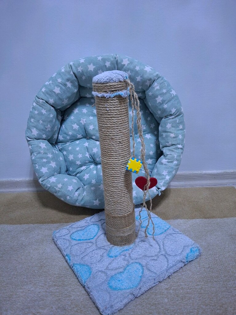 Kedi Yatağı, Tırmalama Tahtası,2 tarak,kum kabı - 3