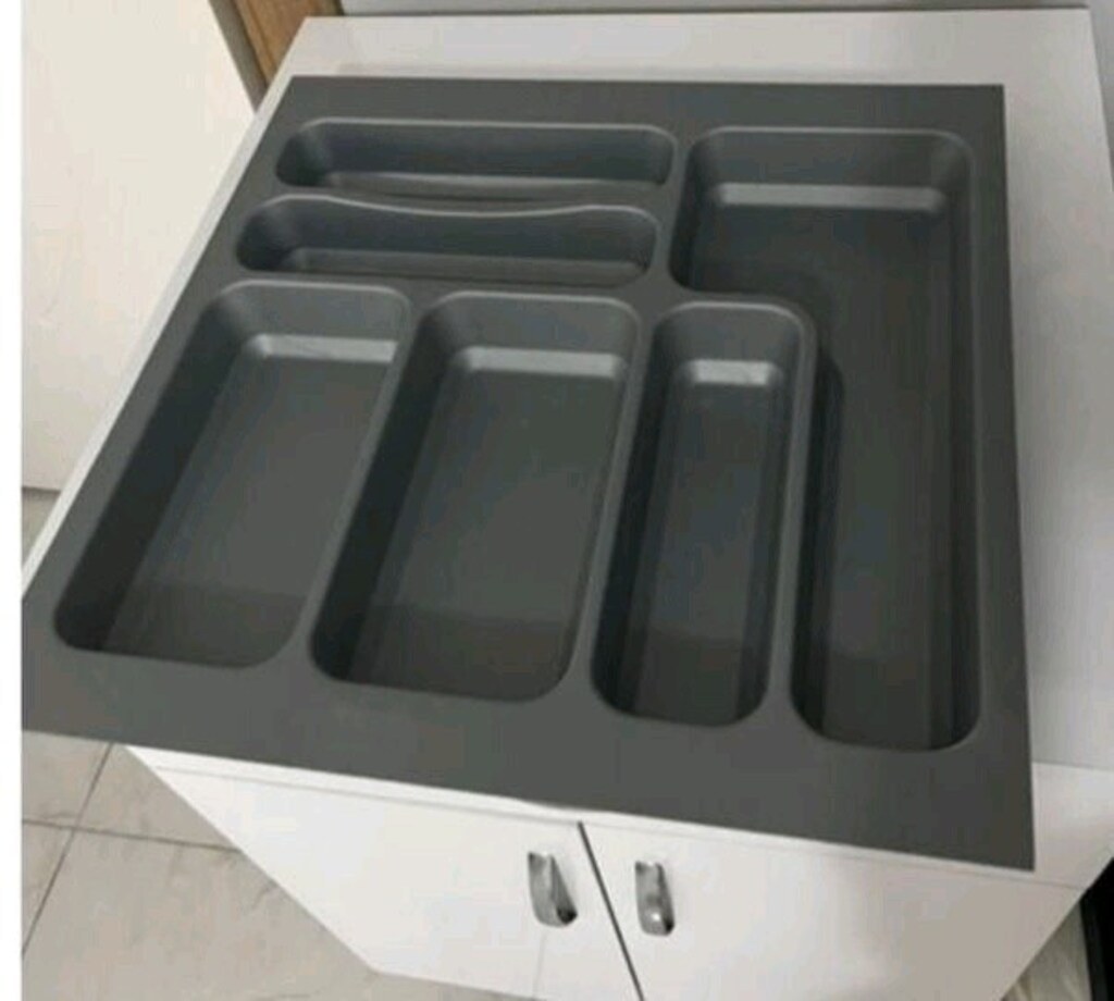 IKEA Tarzı Lüks Antrasit Çekmece İçi Kaşıklık (Sıfır Ayarında - 46 cm - 3