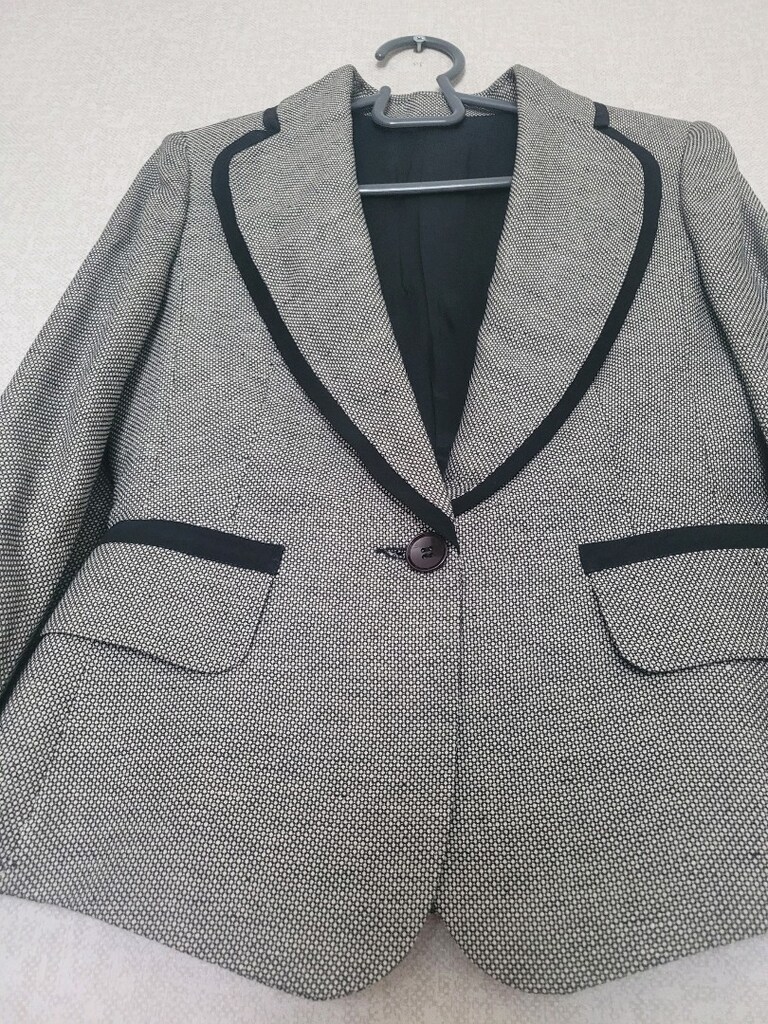 Gri Siyah 38 Beden Blazer Şık Ceket - 5