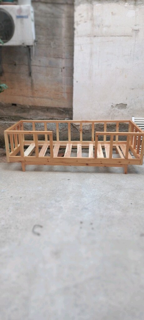 bebek ve çocuk karyolesi doğal ahşap yatak - 3