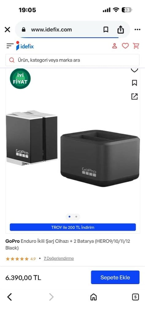 go pro hero black 11 ( 4 tane) pataryaları ve şarz kutusu - 2