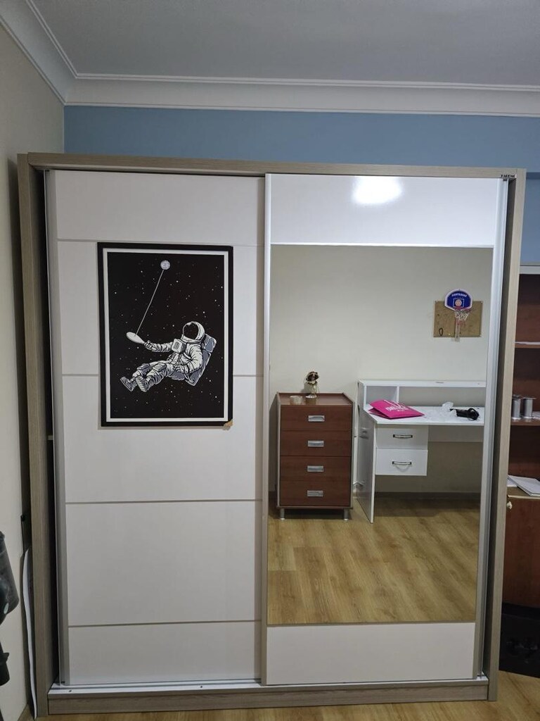 Aynalı Sürgülü Gardırop - Yeni Gibi Çok Temiz - 5