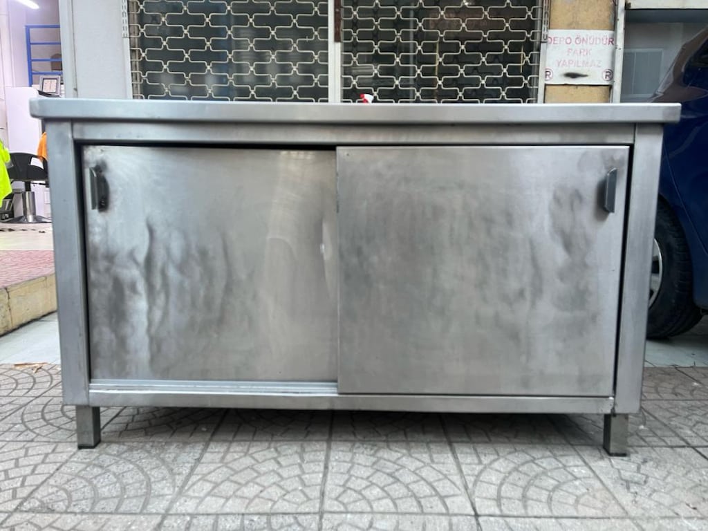 140x60 DOLAPLI ÇALIŞMA TEZGAHI 304 ORJİNAL PASLANMAZ - 6