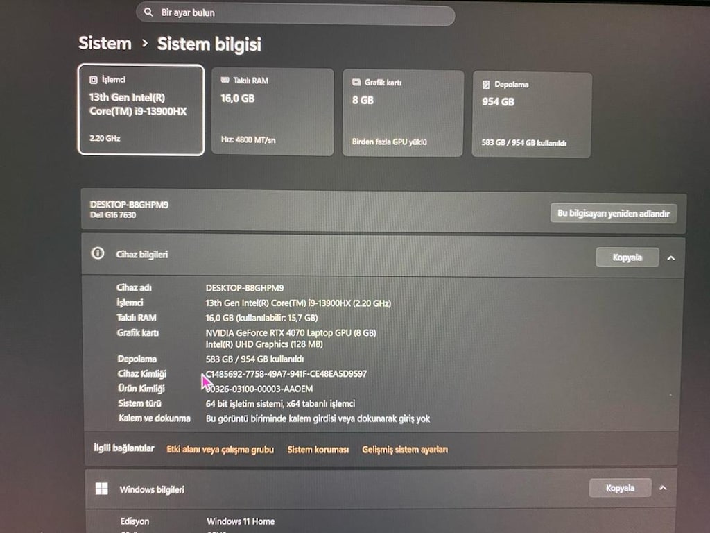 DeLL G16 7630 RTX 4070 - 2