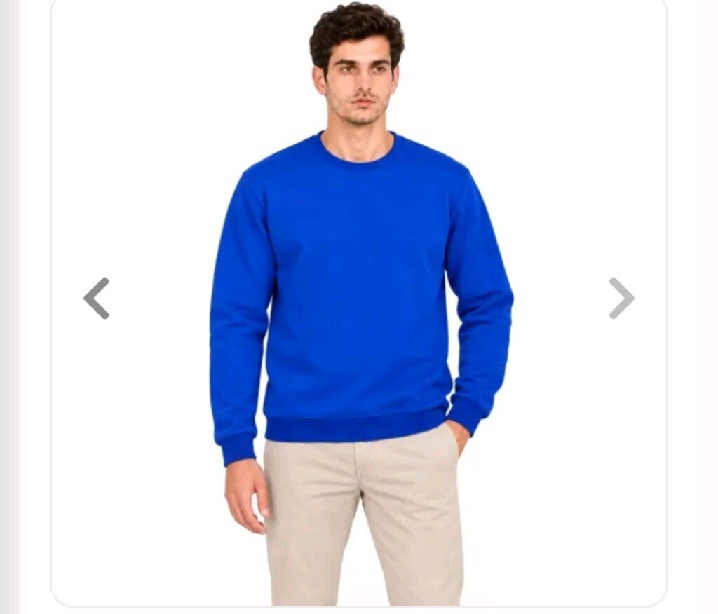 erkek mavi sweatshirt bisiklet yaka