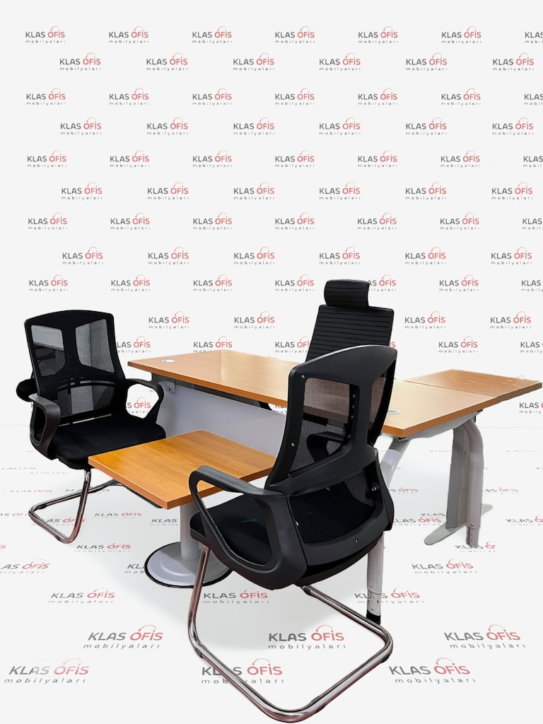 KLAS OFİS PENDİK 180x70 CEVİZ RENK L KESONLU ÇALIŞMA MASASI - 3