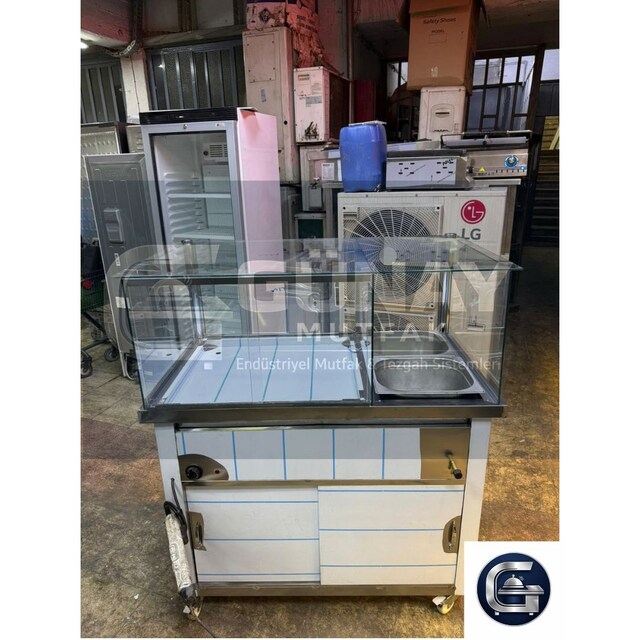 120cm paslanmaz Pilav Tezgahı - Benmari Isıtmalı & Küvetli (Sıfır)