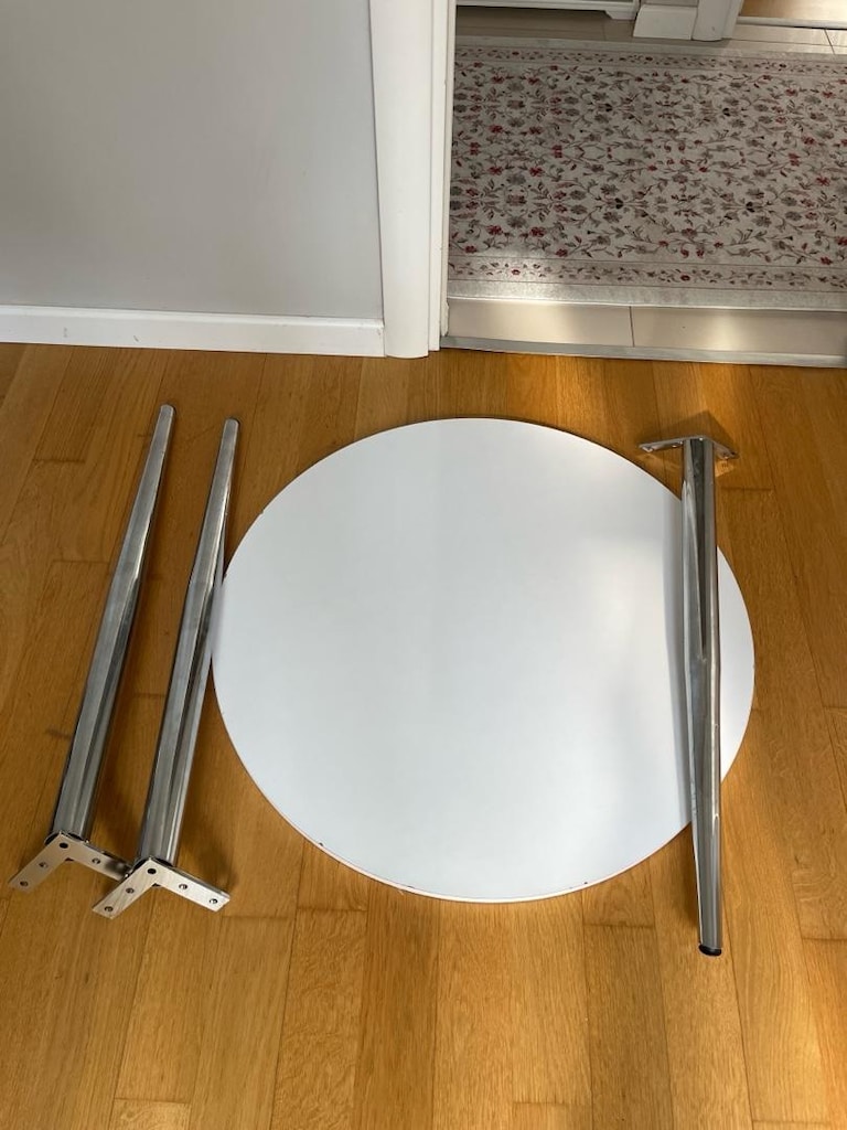 80 cm çap beyaz yuvarlak masa