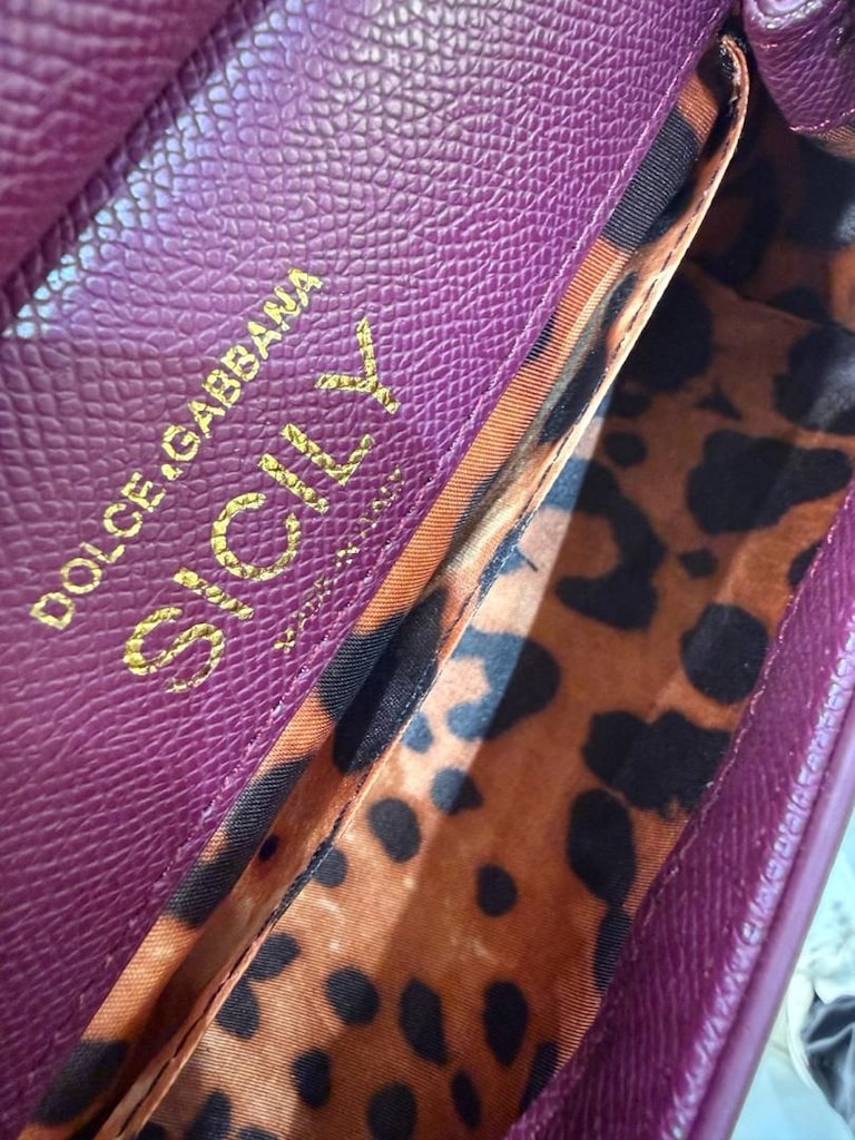 D&G Sicily Lüks Bordo El ve Omuz Çantası - 7