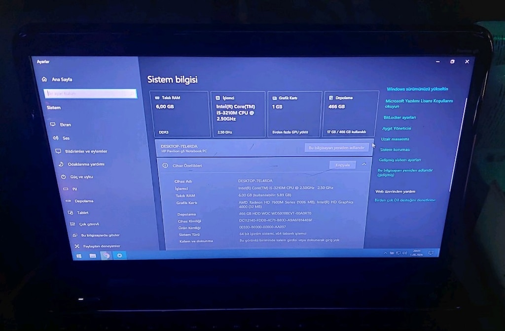 HP PAVILION G6,I5 ISLEMCILI,500 GB HDD SİKİNTİSİZ LAPTOP - 10
